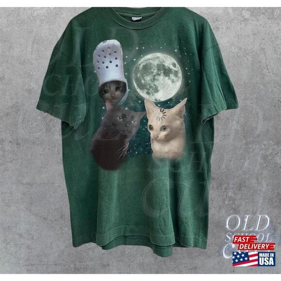 Other - Three Cats Graphic Tshirts Retro Cat Moon Tshirt Tshirt